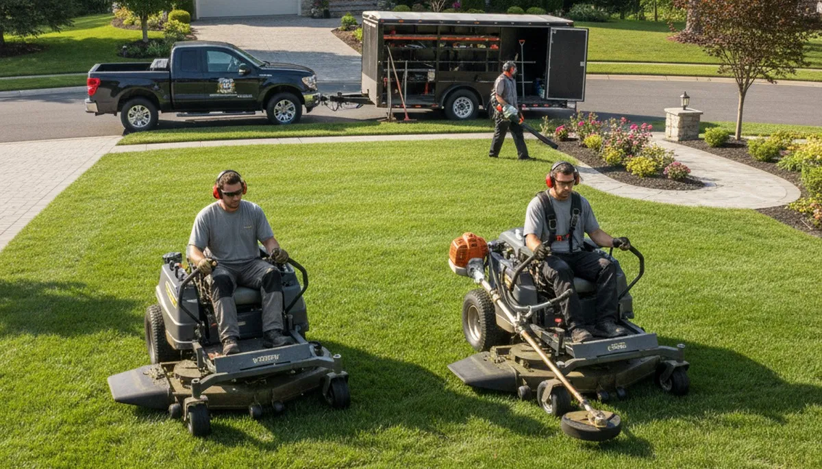 Tree service crew in Olathe, KS handling tree removal for a local property